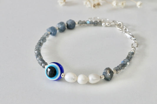 Mixed Gemstone Bracelet, Blue