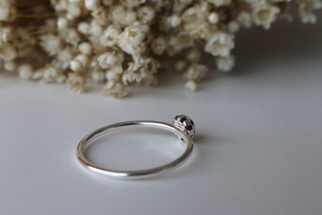 Simple Garnet Ring