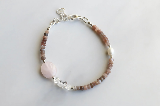 Mixed Gemstone Bracelet, Pink